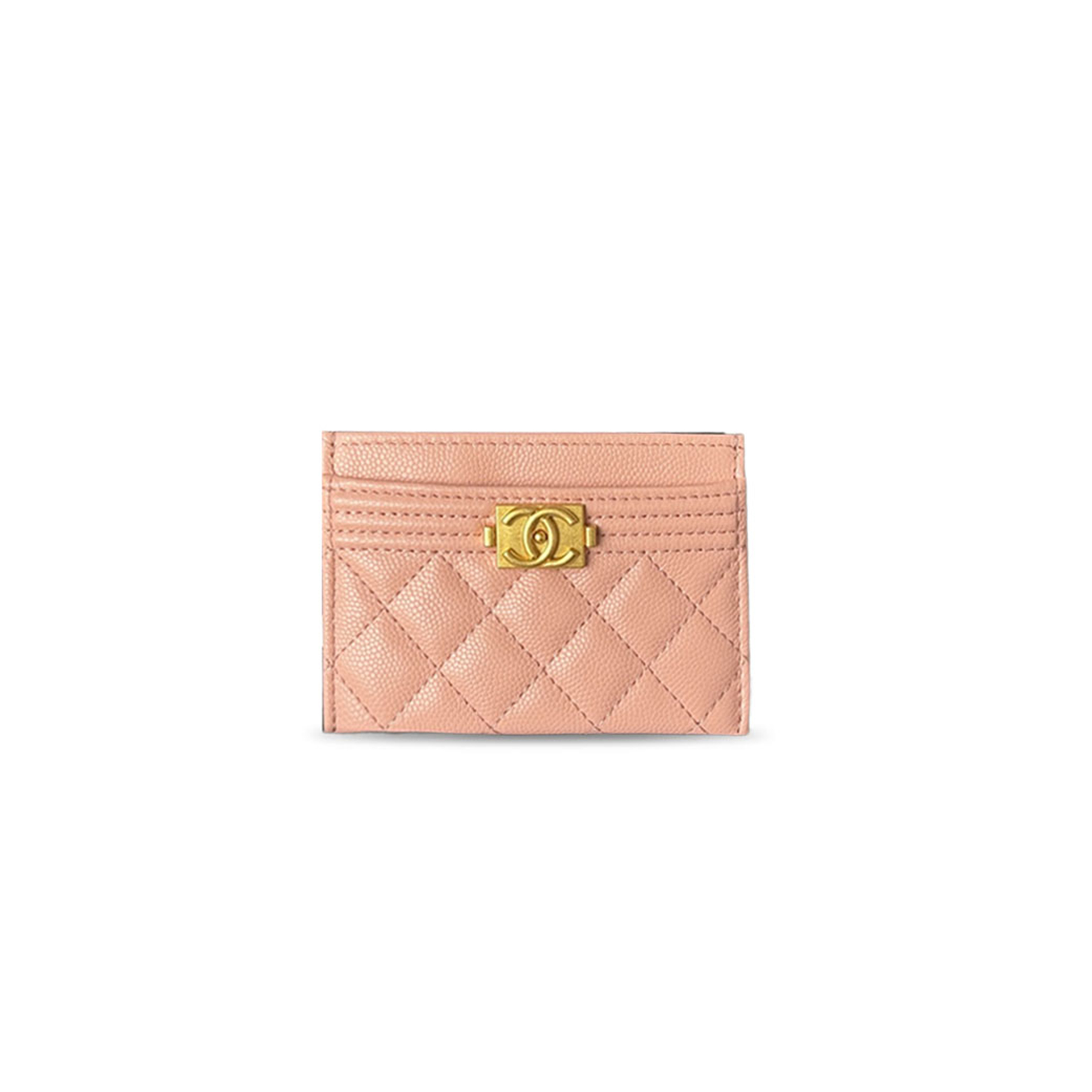 CHANEL MASTER QUILTED GRAINED CALFSKIN LEATHER BOY CARD HOLDER A84431 (11*7.5*1cm) 